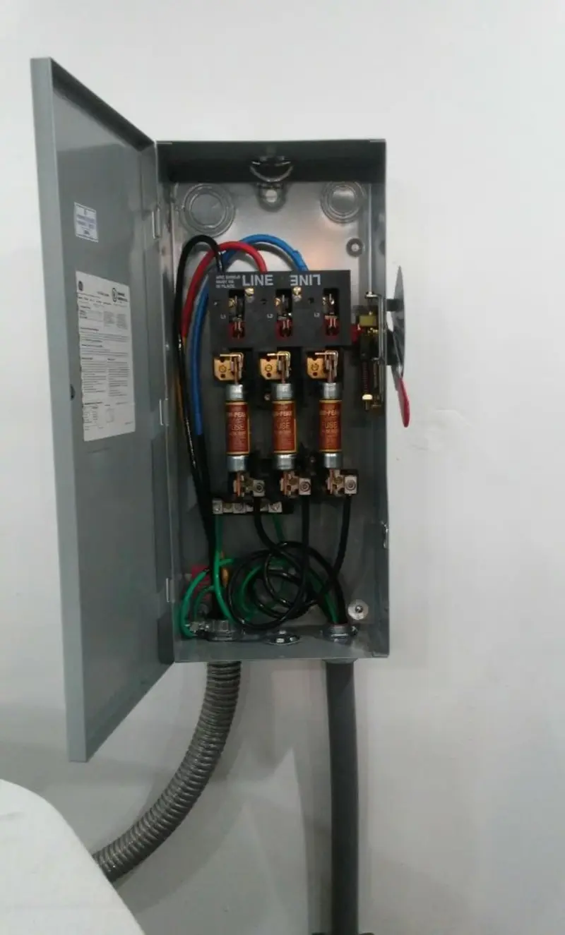 Three-phase disconnect switch installed for Electrical Wiring & Rewiring in Menomonie